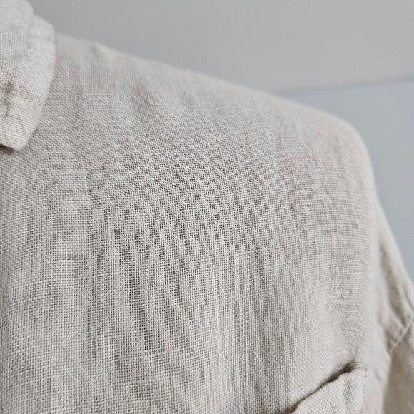 Modamalfi Top 100% Linen Made in Italy Natural Cropped Art 3521 Medium Womens - Picture 5 of 11